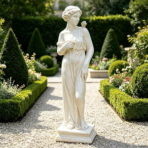 Nymph Goddess Sculpture, Greek Mythology Roman Style Outdoor Statue for Garden, Patio, Yard, Lawn & Porch, Ivory Nymph Goddess Sculpture, Greek Mythology Roman Style Outdoor Statue for Garden, Patio, Yard, Lawn & Porch, Ivory