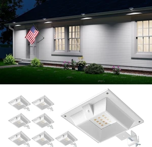 8 Pack Waterproof Cool White Solar Gutter Mount Lights, Outdoor 8 Pack Waterproof Cool White Solar Gutter Mount Lights, Outdoor