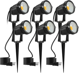 6 Pack 5W Landscape Lighting, 120V Plug-in Outdoor Spotlights 6 Pack 5W Landscape Lighting, 120V Plug-in Outdoor Spotlights