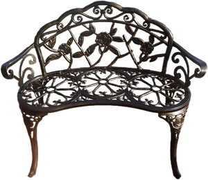 Metal Aluminum Rose Garden Bench for Porch, Park, Balcony & Outdoor (Bronzed) Metal Aluminum Rose Garden Bench for Porch, Park, Balcony & Outdoor (Bronzed)