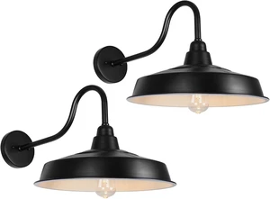 16 Inch Solar Barn Lights, Farmhouse Dome Wall Sconce, Industrial Rustic Lantern for Garage, Barn & Shed, RZSR020W-2 16 Inch Solar Barn Lights, Farmhouse Dome Wall Sconce, Industrial Rustic Lantern for Garage, Barn & Shed, RZSR020W-2