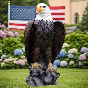 Large American Bald Eagle Garden Statue Outdoor Figurine, 24.4"H Large American Bald Eagle Garden Statue Outdoor Figurine, 24.4"H