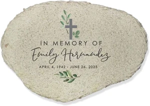 Personalized Watercolor Memorial Garden Stone with Cross Sympathy Gift in Memory of a Loved One Personalized Watercolor Memorial Garden Stone with Cross Sympathy Gift in Memory of a Loved One