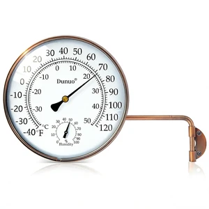 6-Inch Brass Outdoor Thermometer & Humidity Gauge with Swivel Mount 6-Inch Brass Outdoor Thermometer & Humidity Gauge with Swivel Mount