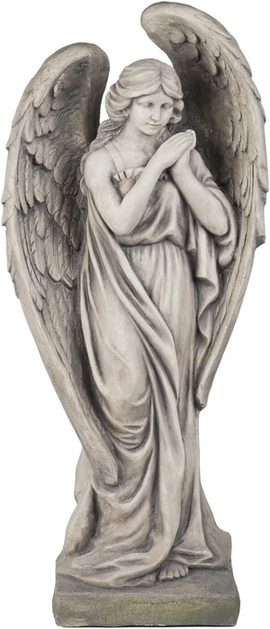 34-Inch Large Garden Angel Statue, Catholic Religious Resin Décor with Concrete Finish, 13.7*9.8*34 Inch, for Yard, Patio & Entryway 34-Inch Large Garden Angel Statue, Catholic Religious Resin Décor with Concrete Finish, 13.7*9.8*34 Inch, for Yard, Patio & Entryway