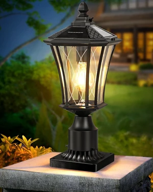 Black 16" Solar Post Light, Dusk-to-Dawn Lamp Post, 1 Pack Black 16" Solar Post Light, Dusk-to-Dawn Lamp Post, 1 Pack