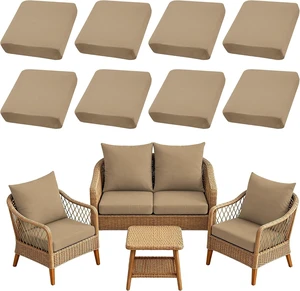 8PCS Patio Cushion Covers Furniture Couch Seat Slipcovers 8PCS Patio Cushion Covers Furniture Couch Seat Slipcovers