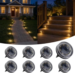 2-in-1 Real Glass Solar Ground Lights, Stake or Wall Mount, 8 Pack 2-in-1 Real Glass Solar Ground Lights, Stake or Wall Mount, 8 Pack