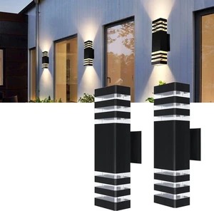 15-Inch 14W LED Square Up & Down Wall Lights, 4000K Day White Aluminum IP65 Waterproof Exterior Fixtures for House, Patio & Garage, 2 Pack 15-Inch 14W LED Square Up & Down Wall Lights, 4000K Day White Aluminum IP65 Waterproof Exterior Fixtures for House, Patio & Garage, 2 Pack