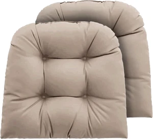 Taupe Outdoor Chair Cushions, 22 x 22 x 4 Inch, Set of 2 Taupe Outdoor Chair Cushions, 22 x 22 x 4 Inch, Set of 2