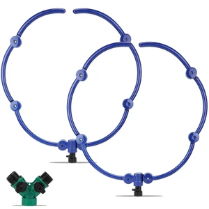 360° Tree Watering Ring System, 20-Inch Circle Sprinkler with Y Hose Splitter for Trees, Plants & Raised Beds, 2 Pcs (Blue, Large) 360° Tree Watering Ring System, 20-Inch Circle Sprinkler with Y Hose Splitter for Trees, Plants & Raised Beds, 2 Pcs (Blue, Large)