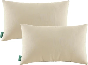 Waterproof Indoor/Outdoor Lumbar Pillows, 12×20 Inch, Set of 2 for Patio Furniture, Beige Waterproof Indoor/Outdoor Lumbar Pillows, 12×20 Inch, Set of 2 for Patio Furniture, Beige