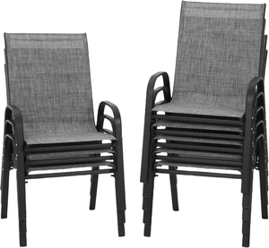Outdoor Stackable Patio Dining Chairs, Set of 8 Outdoor Stackable Patio Dining Chairs, Set of 8