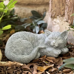 Cats Memorial Garden Stone Statue, 11.4" L Tabby Figurine Sympathy Gift for Loss of Cat, Outdoor Grave Marker Cats Memorial Garden Stone Statue, 11.4" L Tabby Figurine Sympathy Gift for Loss of Cat, Outdoor Grave Marker
