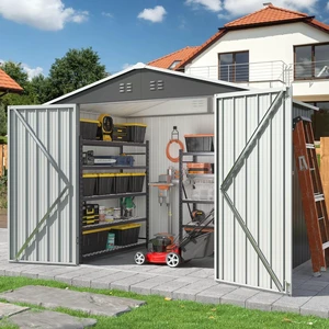 7.8 x 5.7 FT Metal Outdoor Storage Shed for Garden Tools, Backyard 7.8 x 5.7 FT Metal Outdoor Storage Shed for Garden Tools, Backyard