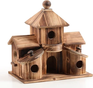 6-Hole Multi-Chamber Birdhouse for Small Birds, Outdoor 6-Hole Multi-Chamber Birdhouse for Small Birds, Outdoor