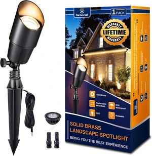 Black Brass Outdoor Spotlight, 12V LED, 2700K, 1-Pack Black Brass Outdoor Spotlight, 12V LED, 2700K, 1-Pack