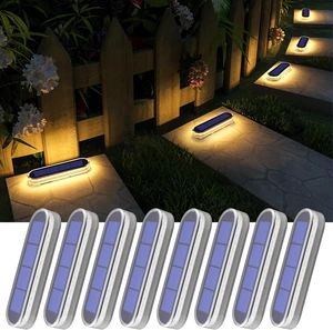 Stick-On Solar Deck, Step, Dock & Stair Lights for Outside, Solar Powered Stick-On Solar Deck, Step, Dock & Stair Lights for Outside, Solar Powered
