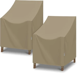 Taupe Outdoor Dining Chair Covers, 27"W x 29"D x 35"H, 2 Pack Taupe Outdoor Dining Chair Covers, 27"W x 29"D x 35"H, 2 Pack
