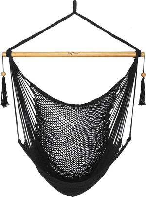 Caribbean Hanging Hammock Chair with Wood Spreader Bar Caribbean Hanging Hammock Chair with Wood Spreader Bar