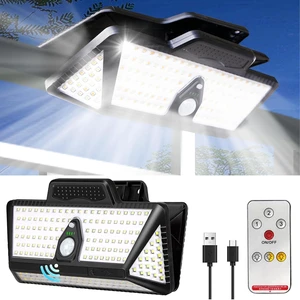 Clip-On Solar Motion Sensor Lights, 3 Color, IP65 Waterproof with USB & 208 LED for Fence, Deck, Wall, Garage & Patio (3Color+208LED+6000mAh, 1 Pack) Clip-On Solar Motion Sensor Lights, 3 Color, IP65 Waterproof with USB & 208 LED for Fence, Deck, Wall, Garage & Patio (3Color+208LED+6000mAh, 1 Pack)