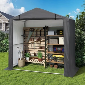5' x 3' Portable Outdoor Storage Shelter Shed, Grey 5' x 3' Portable Outdoor Storage Shelter Shed, Grey