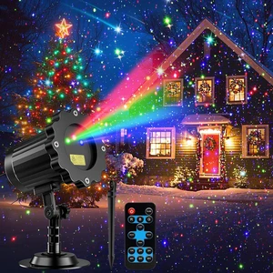 Waterproof RGB Laser Christmas Projector Lights, 3-Color Moving Twinkle Stars Show for Yard, House, Garden & Party Waterproof RGB Laser Christmas Projector Lights, 3-Color Moving Twinkle Stars Show for Yard, House, Garden & Party
