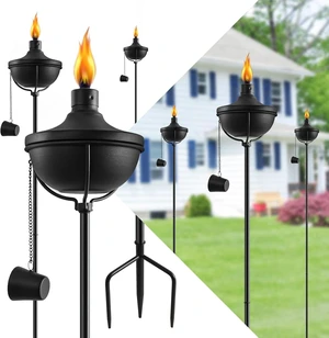 Black 24 oz Citronella Garden Torches for Outside, 6 Pack Black 24 oz Citronella Garden Torches for Outside, 6 Pack