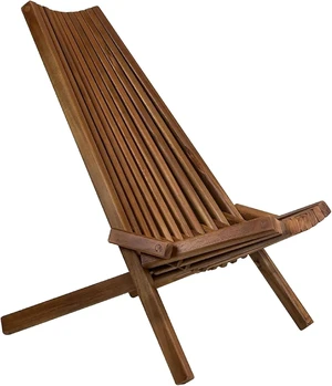 FSC Certified Acacia Wooden Folding Adirondack Chairs, Low-Profile Tamarack Chair for Patio, Porch, Pool & Garden - Chestnut - Single FSC Certified Acacia Wooden Folding Adirondack Chairs, Low-Profile Tamarack Chair for Patio, Porch, Pool & Garden - Chestnut - Single