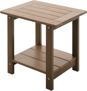 Teak Weather-Resistant Double Adirondack Side Table, Rectangular Outdoor End Table Teak Weather-Resistant Double Adirondack Side Table, Rectangular Outdoor End Table