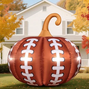 4.6FT Giant Football Pumpkin Inflatable with 4 LED Lights, Thanksgiving Blow-Up Décor for Garden, Yard & Lawn 4.6FT Giant Football Pumpkin Inflatable with 4 LED Lights, Thanksgiving Blow-Up Décor for Garden, Yard & Lawn