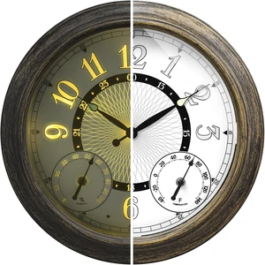 15-Inch Waterproof Metal Illuminated Outdoor Clock for Patio 15-Inch Waterproof Metal Illuminated Outdoor Clock for Patio