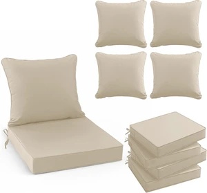Cream Patio Chair Cushions, 22 x 22 Inch, Set of 4 Cream Patio Chair Cushions, 22 x 22 Inch, Set of 4