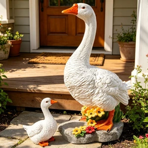 20-Inch Mom & Baby Goose Garden Statue, Big Resin Porch & Yard Décor, Outdoor Geese Figurine, 2 Pack, Gift for Mom 20-Inch Mom & Baby Goose Garden Statue, Big Resin Porch & Yard Décor, Outdoor Geese Figurine, 2 Pack, Gift for Mom