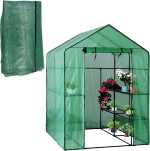 Walk-In Greenhouse Replacement Cover, 56×56×76 inch (Frame Not Included) Walk-In Greenhouse Replacement Cover, 56×56×76 inch (Frame Not Included)