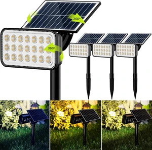 84-LED Solar Spotlights with 5 Modes & 360° Adjustable Head, IP65 Waterproof Super Bright for Yard, Garden, Lawn & Pathway, 4 Pack 84-LED Solar Spotlights with 5 Modes & 360° Adjustable Head, IP65 Waterproof Super Bright for Yard, Garden, Lawn & Pathway, 4 Pack