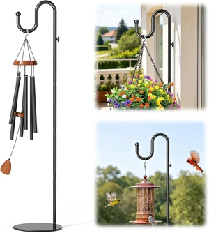 74" Shepherds Hook Stand for Hanging Bird Feeders, Wind Chimes & Plants 74" Shepherds Hook Stand for Hanging Bird Feeders, Wind Chimes & Plants