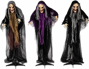 3.6ft Halloween Witches Outdoor Yard Stakes Decor, 3pc 3.6ft Halloween Witches Outdoor Yard Stakes Decor, 3pc