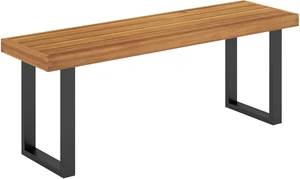 48" Acacia Wood Outdoor Bench Patio Dining Bench for 3 48" Acacia Wood Outdoor Bench Patio Dining Bench for 3
