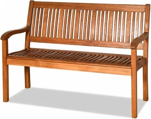 Teak Wooden Outdoor Bench with Curved Armrest & Backrest Teak Wooden Outdoor Bench with Curved Armrest & Backrest