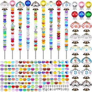 248 Pcs Fall DIY Fairy Wand Beaded Stakes Kit for Garden Crafts 248 Pcs Fall DIY Fairy Wand Beaded Stakes Kit for Garden Crafts