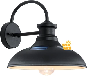 12" Dusk to Dawn Solar Barn Light Outdoor Farmhouse Gooseneck Barn Light 12" Dusk to Dawn Solar Barn Light Outdoor Farmhouse Gooseneck Barn Light