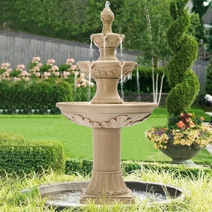 48.4" H Italian Outdoor Water Fountain & Waterfall 48.4" H Italian Outdoor Water Fountain & Waterfall