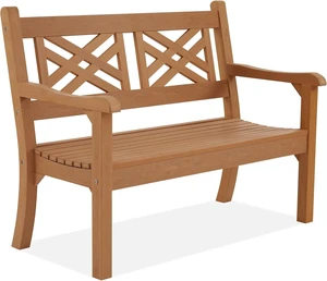 2-Person 49" All-Weather Poly Lumber Outdoor Garden Bench (Teak) 2-Person 49" All-Weather Poly Lumber Outdoor Garden Bench (Teak)