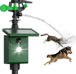 Solar Motion Activated Sprinkler Animal Repellent Outdoor Deer Cat Dog Fox Deterrent with Flashing Lights for Garden Yard Lawn, 1 Pack Solar Motion Activated Sprinkler Animal Repellent Outdoor Deer Cat Dog Fox Deterrent with Flashing Lights for Garden Yard Lawn, 1 Pack