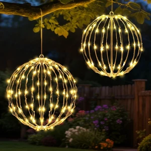 2 Pack Warm White LED Christmas Light Balls Outdoor Decor 2 Pack Warm White LED Christmas Light Balls Outdoor Decor