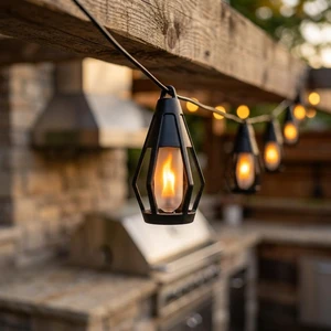 21 Ft Waterproof Solar String Lights Outdoor with Patented Fire Effect 21 Ft Waterproof Solar String Lights Outdoor with Patented Fire Effect
