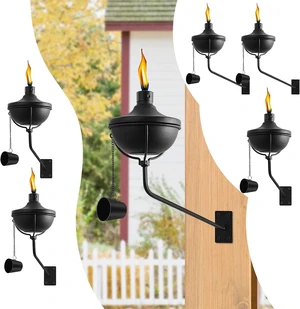 6 Pack Wall Mounted Citronella Torches for Outside Garden 6 Pack Wall Mounted Citronella Torches for Outside Garden