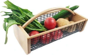 Durable Wooden Garden Hod Harvest Basket for Kitchen, Picnic & Outdoor Picking Durable Wooden Garden Hod Harvest Basket for Kitchen, Picnic & Outdoor Picking