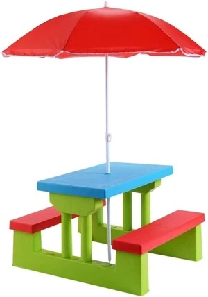 Kids Picnic Table with Bench & Removable Umbrella Indoor Outdoor Portable Toddler Table Set for Garden, Backyard, Patio Kids Picnic Table with Bench & Removable Umbrella Indoor Outdoor Portable Toddler Table Set for Garden, Backyard, Patio